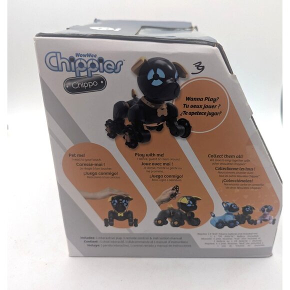 WowWee Chippies Chippo Robotic Remote Controlled Pet Dog Toy Black Brand New - Picture 4 of 10
